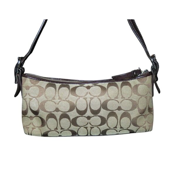 COACH 2005 Hampton Signature Jacquard Python & Suede Demi Baguette Barrel Bag - Picture 2 of 14